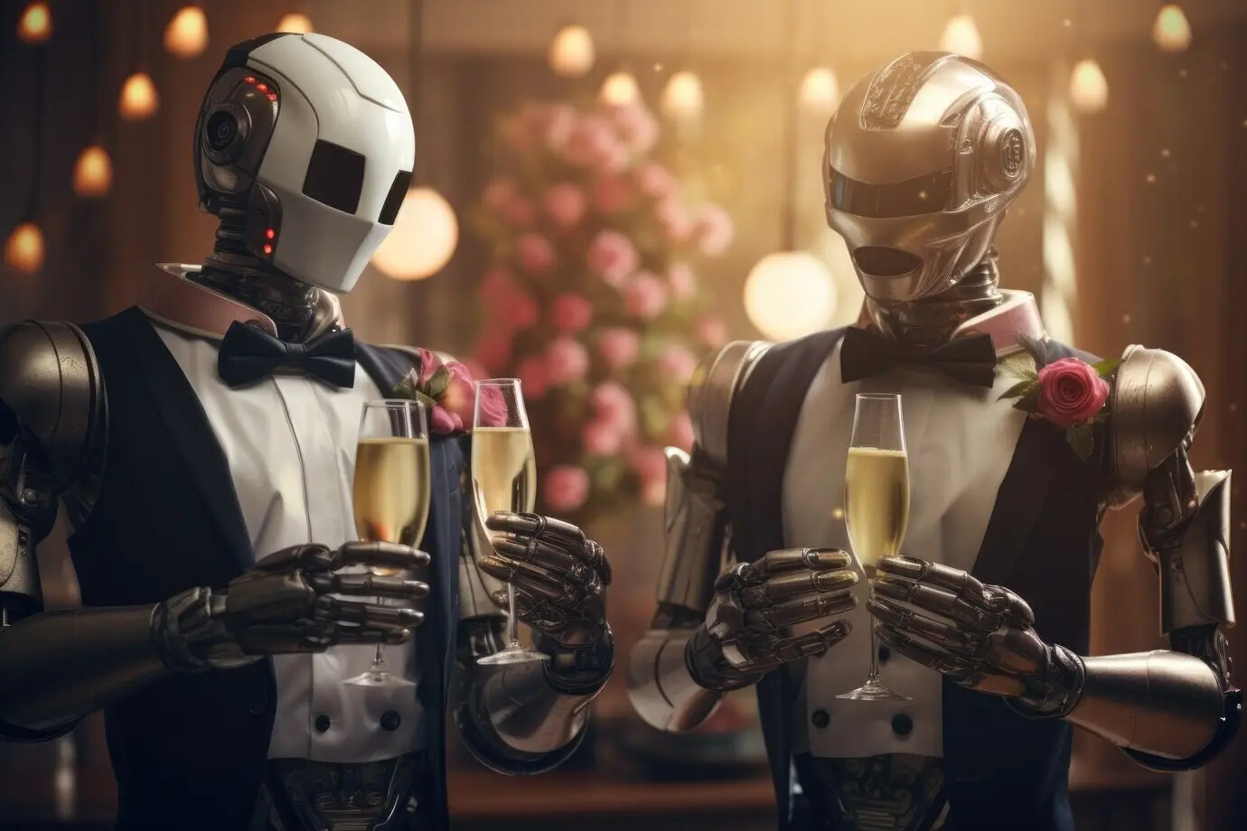 Празднование кануна Нового года в футуристическом стиле